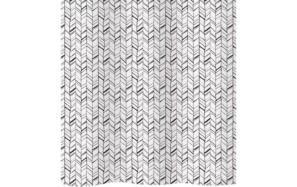 diaqua® Rideau de douche Chevron 180 x 200 cm, Noir/Blanc