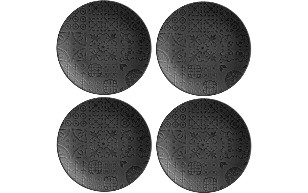 Mäser Assiette de présentation Tiles 33 cm, 4 pièces, noir