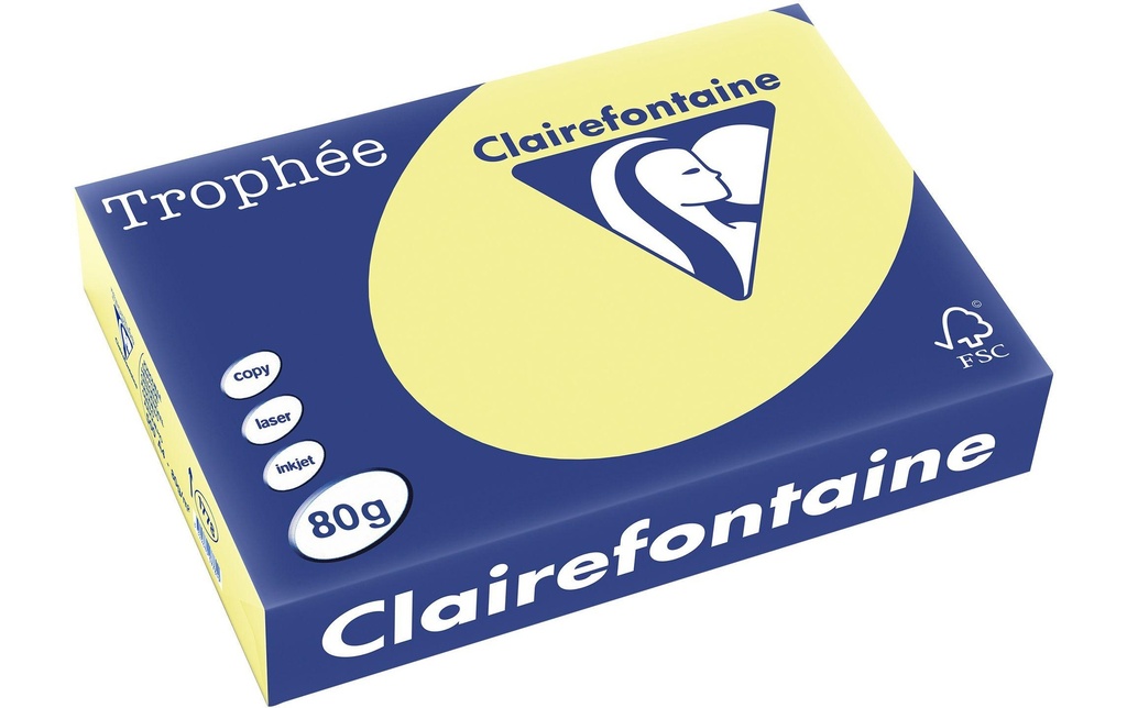 Clairefontaine Papier pour photocopie Trophée A4, 80 g/m², jaune clair, 500 feuilles