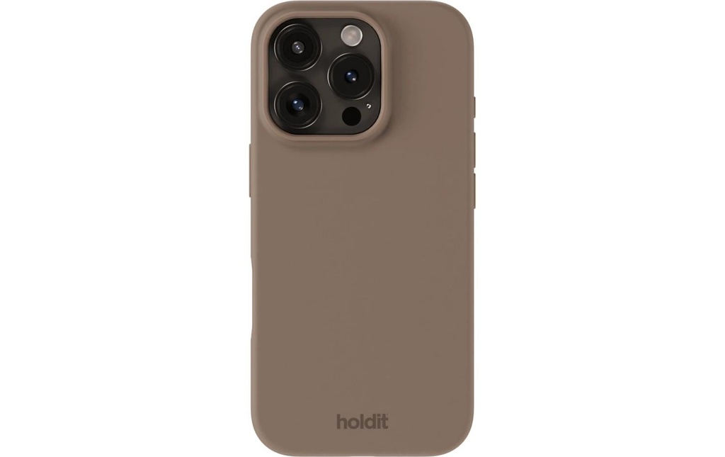 Holdit Coque arrière Silicone iPhone 16 Pro Max Brun