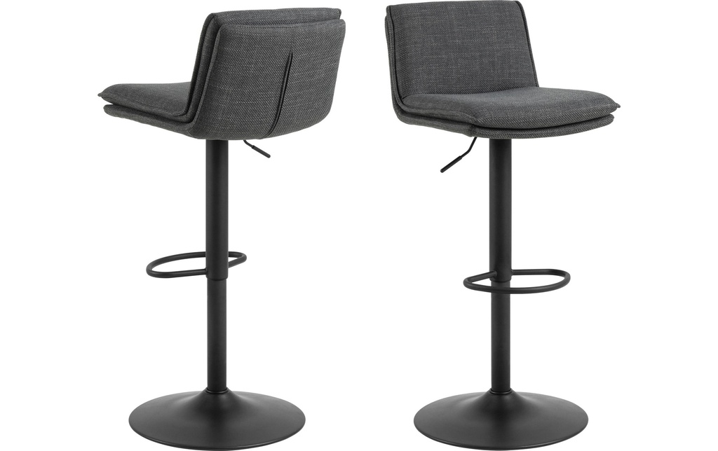 AC Design Tabouret de bar Flynn, 2 pièces, 44 x 107 cm,  Gris foncé