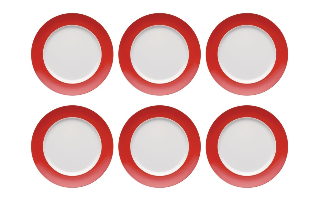 THOMAS Assiette non décorative Sunny Day 6 Pièce/s,Rouge, 27 cm