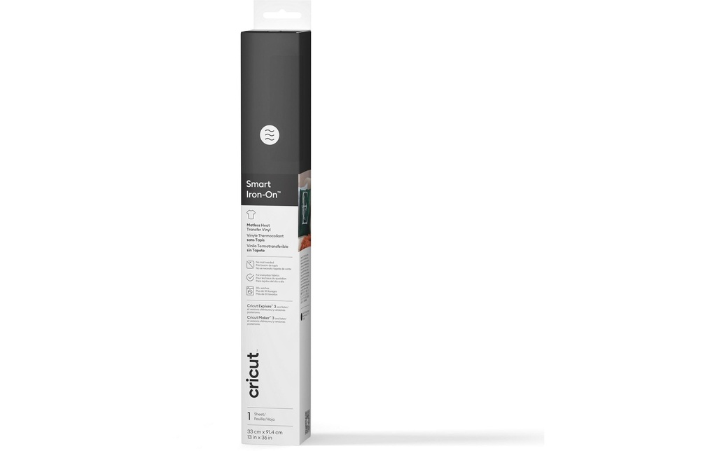 Cricut Film thermocollant Smart Iron-On 33 x 91.4 cm, Noir