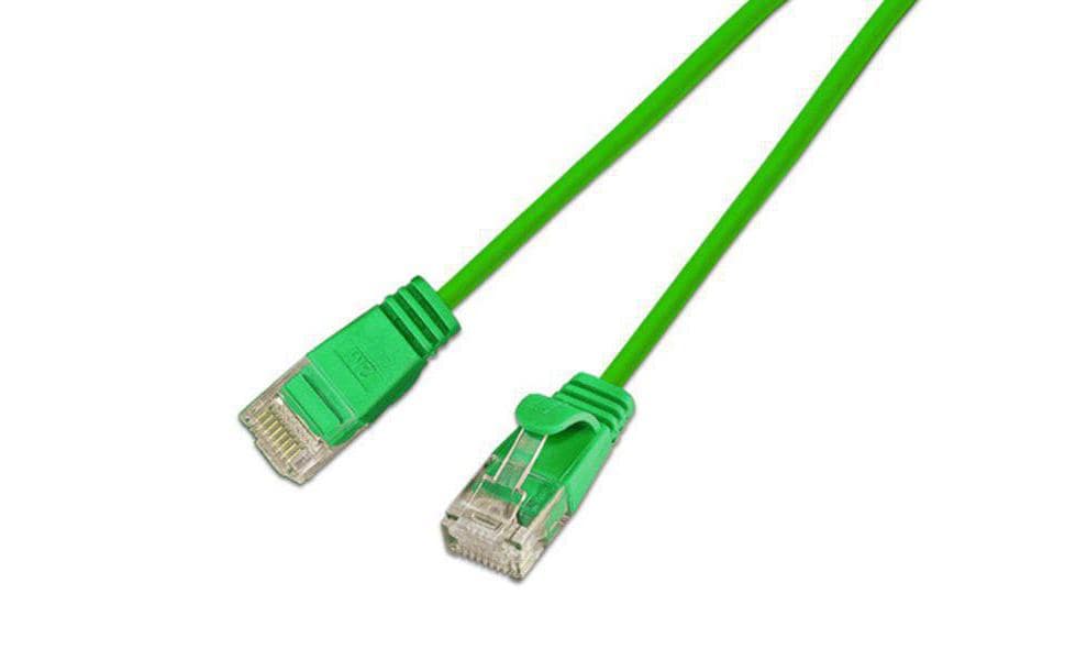 SLIM Câble de raccordement KAT6 Light, rond, U/UTP, Ø 2,8 mm, vert