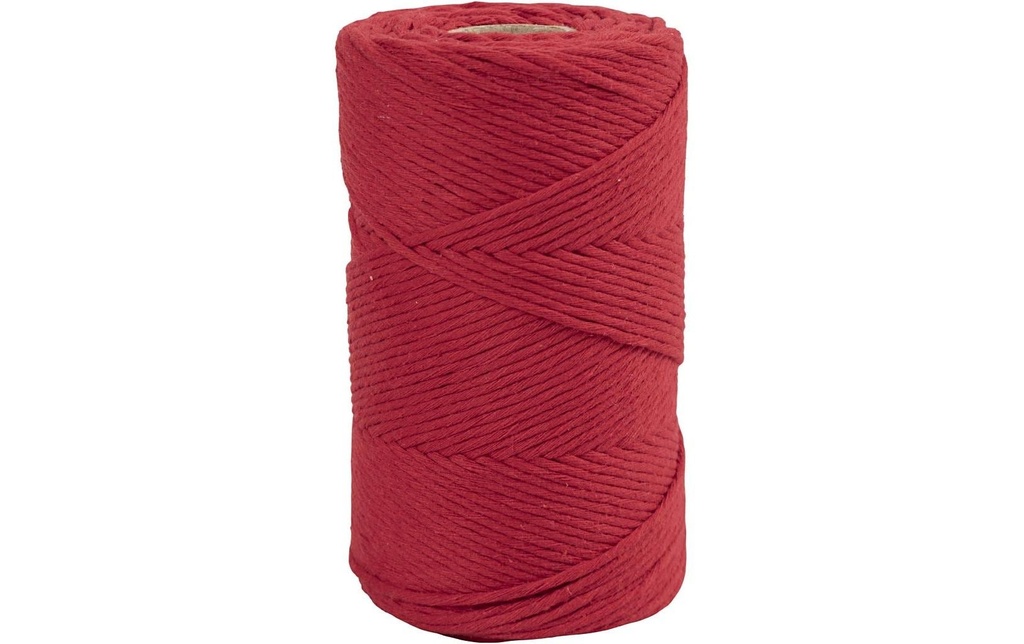 Creativ Company Fil de coton Cordon Macramé Rouge