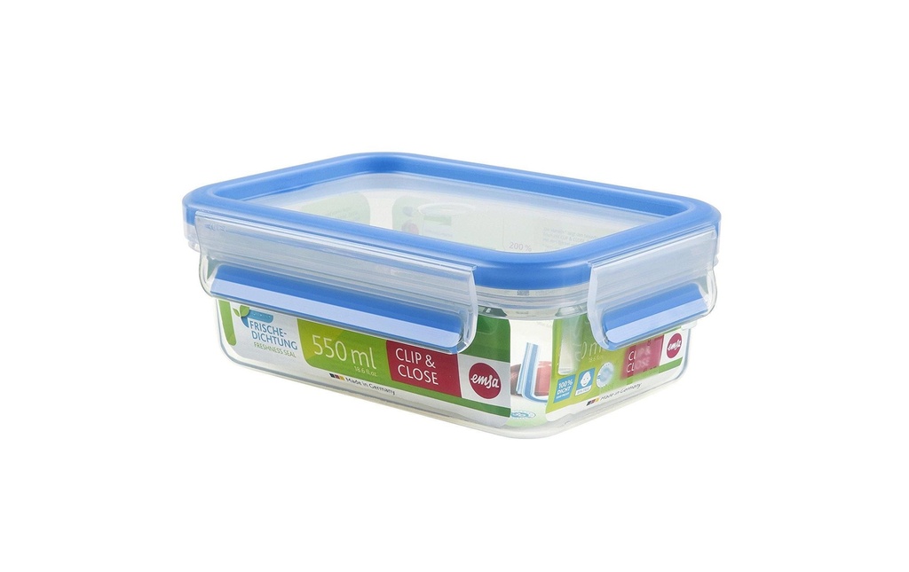 Emsa Récipients à provisions Clip & Close 0.55 l, Transparent