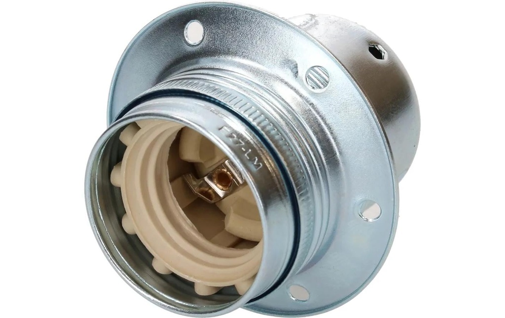 Max Hauri Douille de lampe E27 Gaine de bordure Chrome, M10 x 1