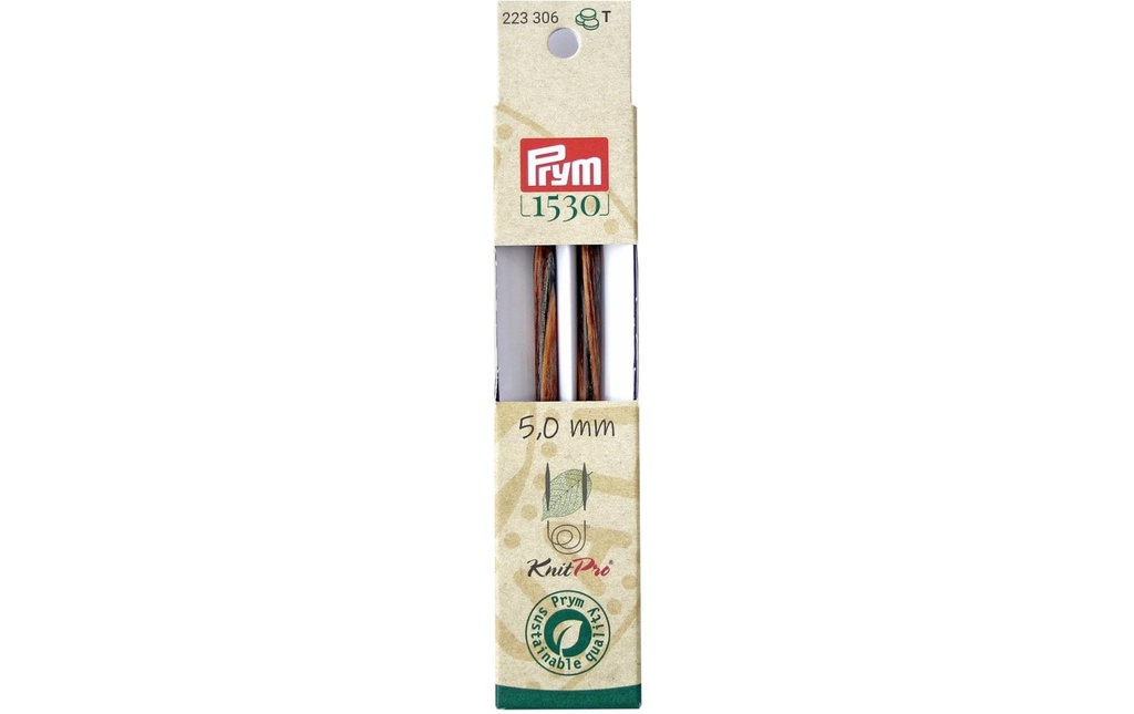 Prym 1530 Pointes d'aiguilles à tricoter Natural, long 5.00 mm, 11.6 cm