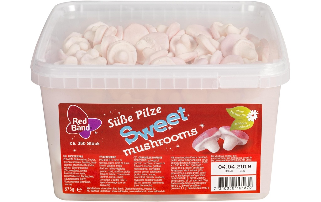 Red Band Bonbons à croquer Champignons sucrés 875 g