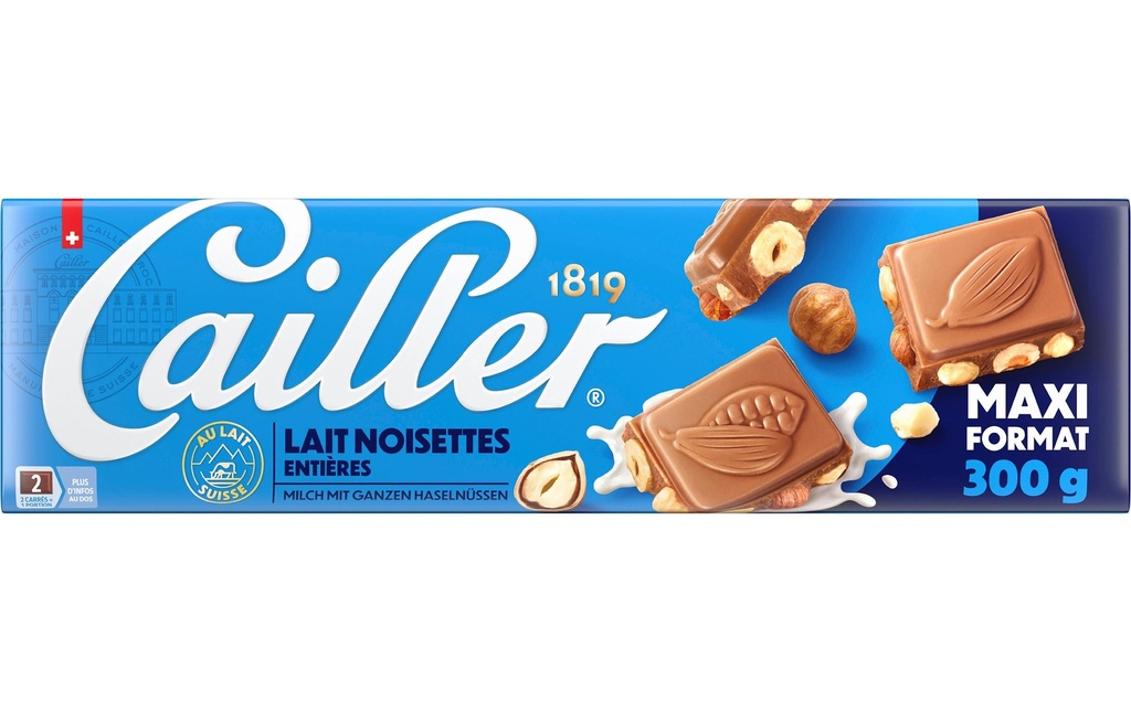 Cailler Tablette de chocolat Lait Noisette 300 g