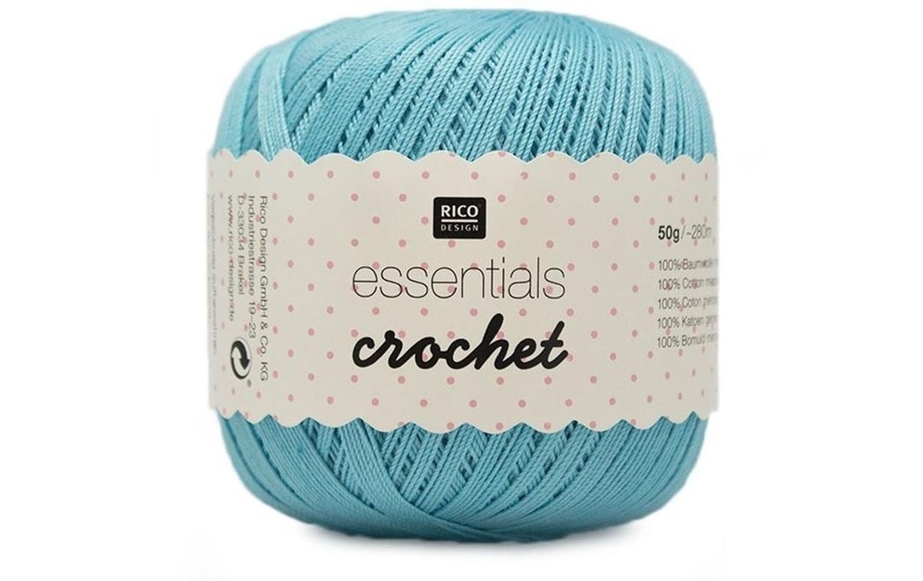Rico Design Fil à crochet et à tricoter Essentials Crochet 50 g, Turquoise