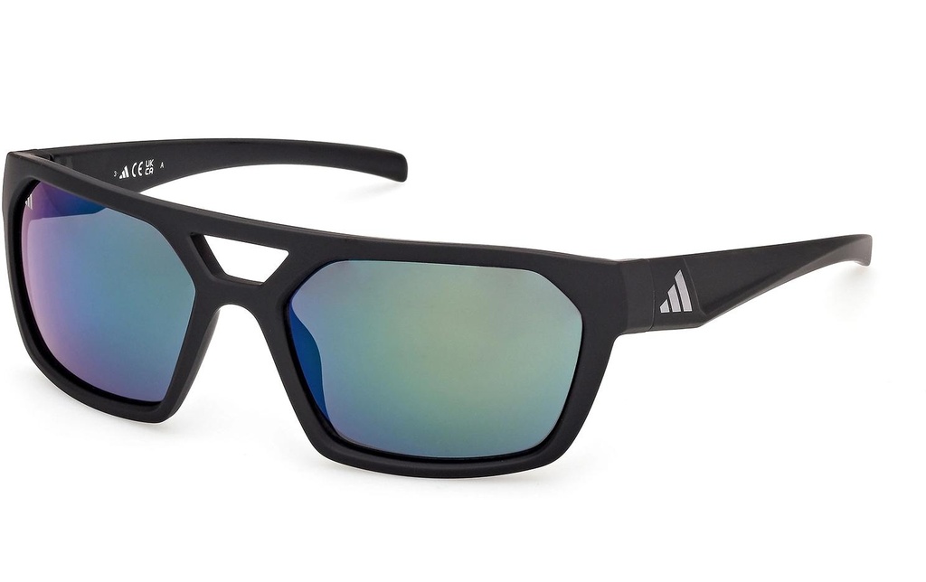 adidas ES0004 Lunettes de soleil Sport Matte Black, Green