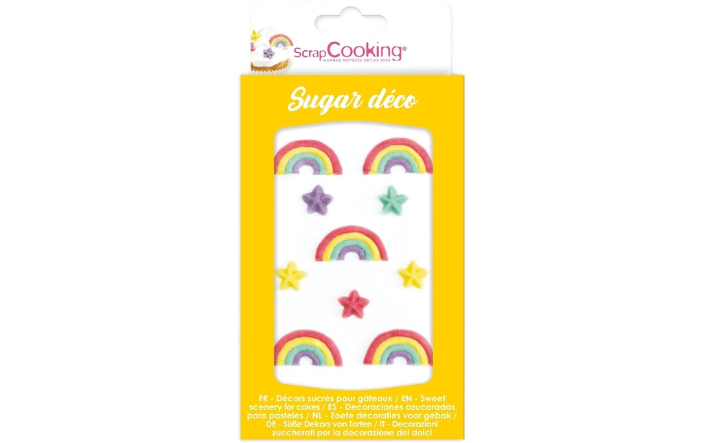 ScrapCooking Décors en sucre Arc-en-ciel et étoiles 10 pièces
