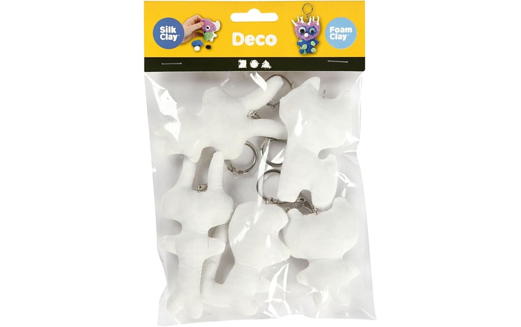 Creativ Company Porte-clés à lacet Coton, 5 Pièce/s, Blanc