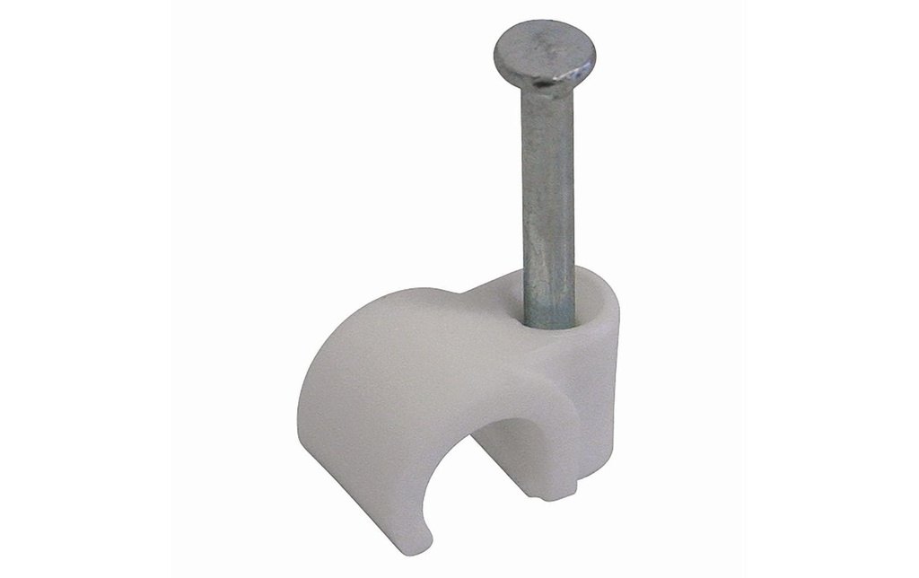 STEFFEN Bandeaux de clous pour câble de 5-7 mm, blanc, 25 pièces