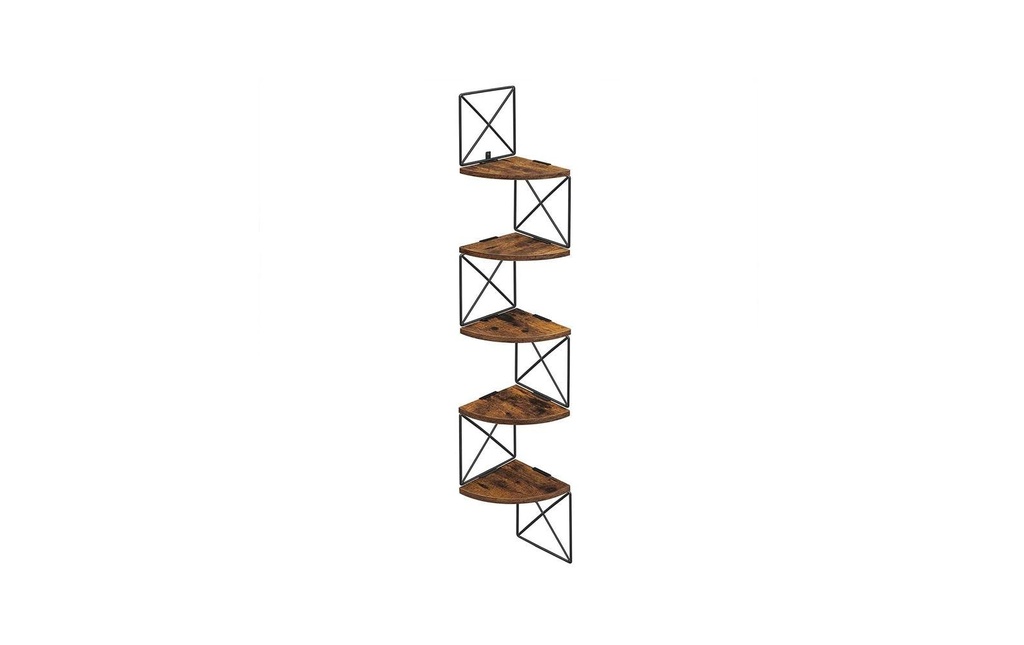VASAGLE Étagère avec 5 étagères 20 x 127.5 cm, Noir/Brun