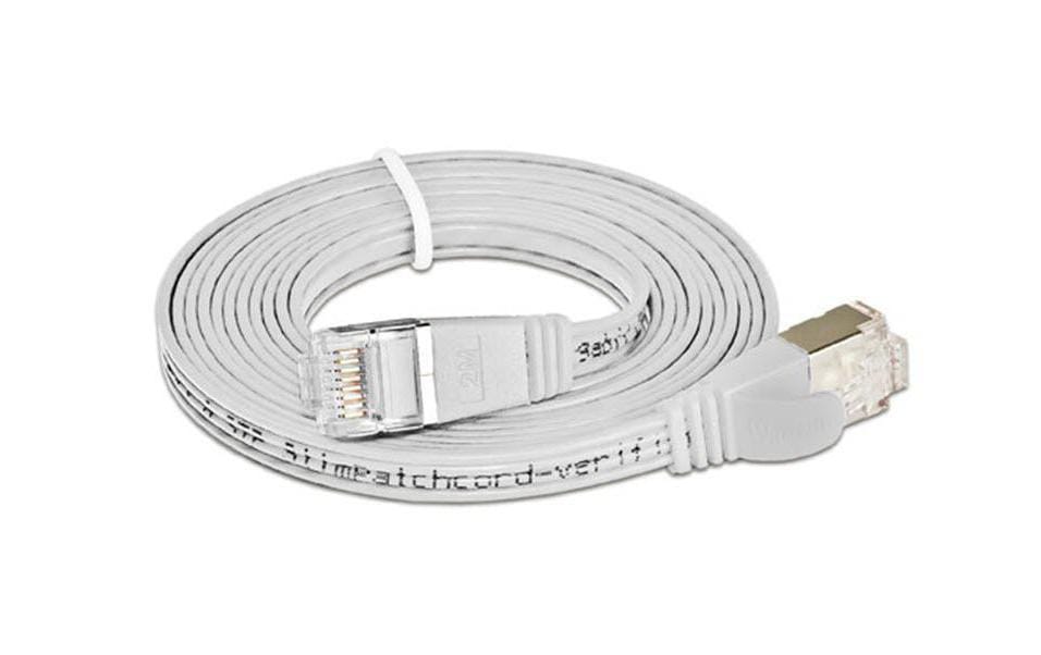 SLIM Câble patch slim RJ-45 - RJ-45, Cat 6, STP, 15 m, Blanc