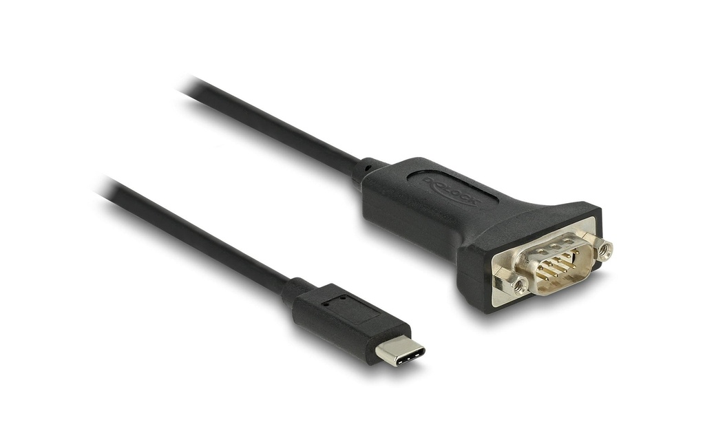 Delock Adaptateur sériel USB-C – RS-232 D-Sub 9 broches avec écrous 1 m