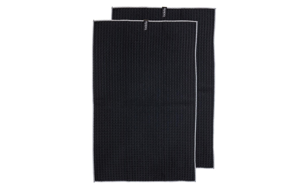 Ladelle Torchon pour la vaisselle Mega Waffle Black, 2 pièces