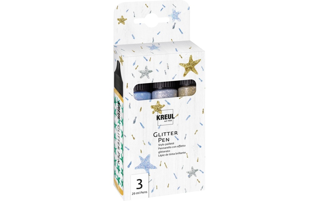 Kreul Peinture à effet Set Pen Liner paillettes 29 ml x 3 pièces