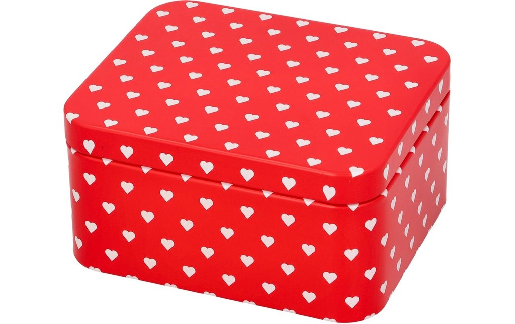 RBV Birkmann Scatola per biscotti Valentin avec des cœurs Rouge/blanc 12 cm