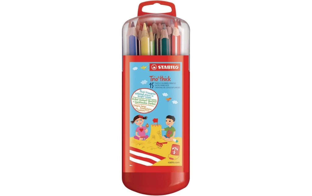 STABILO Crayons de couleur Trio dick Zebrui 15 pièces