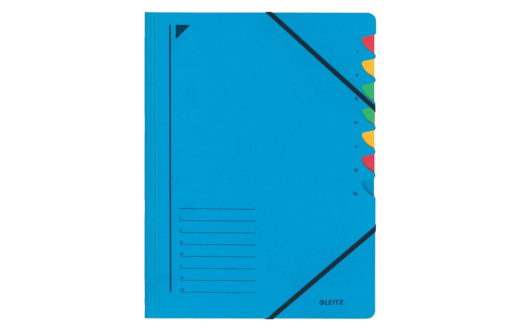 Leitz Classeur à compartiments 7 pièces, Bleu
