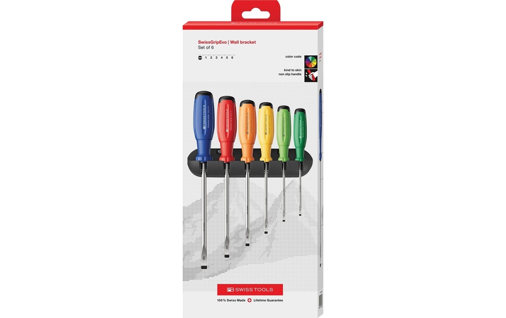 PB Swiss Tools Jeu de tournevis PB 38240 RainBow à fente