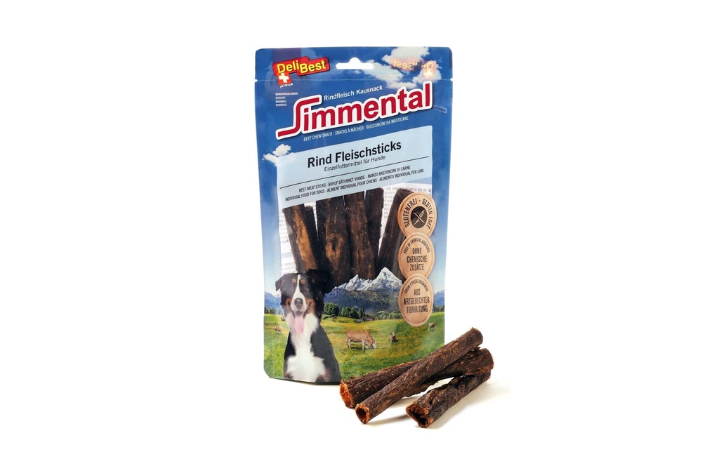 DeliBest Bâtonnet à mâcher Simmental Bâtonnets de viande de boeuf, 150 g