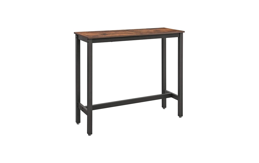 VASAGLE Table de bar avec structure métallique 120 x 100 cm, Noir/Brun