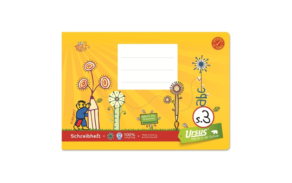 Formati S.3 A5 transversale, À lignes, Jaune