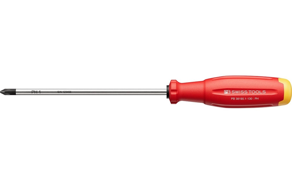 PB Swiss Tools Tournevis cruciforme SwissGrip Evo PH 1-130 rouge Phillips