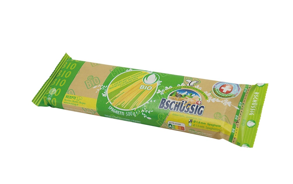 Bschüssig Pâtes alimentaires Bio Knospe Spaghetti 3Ei 500 g