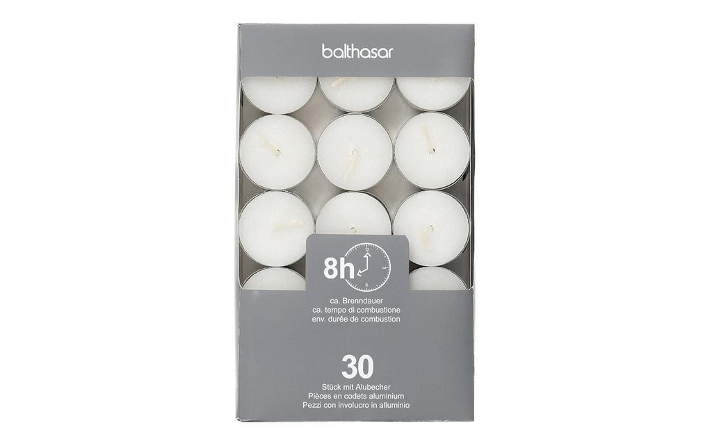 balthasar Bougie chauffe-plat 30 pièces, Blanc