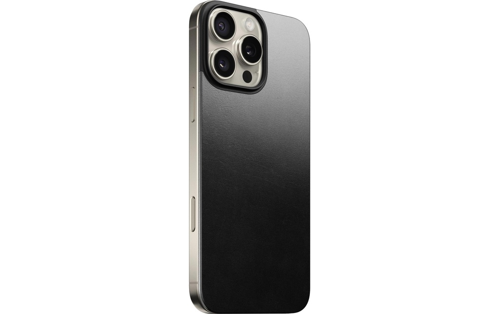 Nomad Coque arrière Magnetic Leather iPhone 16 Pro Max Noir