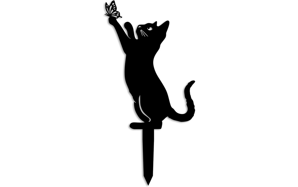 Wallxpert Pancarte de jardin Chat avec un mamelon 49 x 24 cm