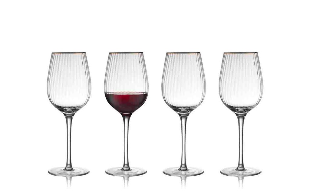 Lyngby Verre à vin rouge Palermo or 4 pièces, 40 cl