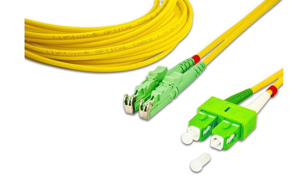 Lightwin Câble patch à fibre optique SM E2000/APC – SC/APC, OS2, Duplex, 1 m