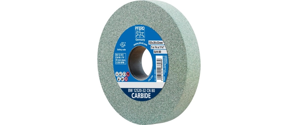 Pferd Meules à chevalet Ø 125 x 20 mm Ø de perçage 32 mm SiC80