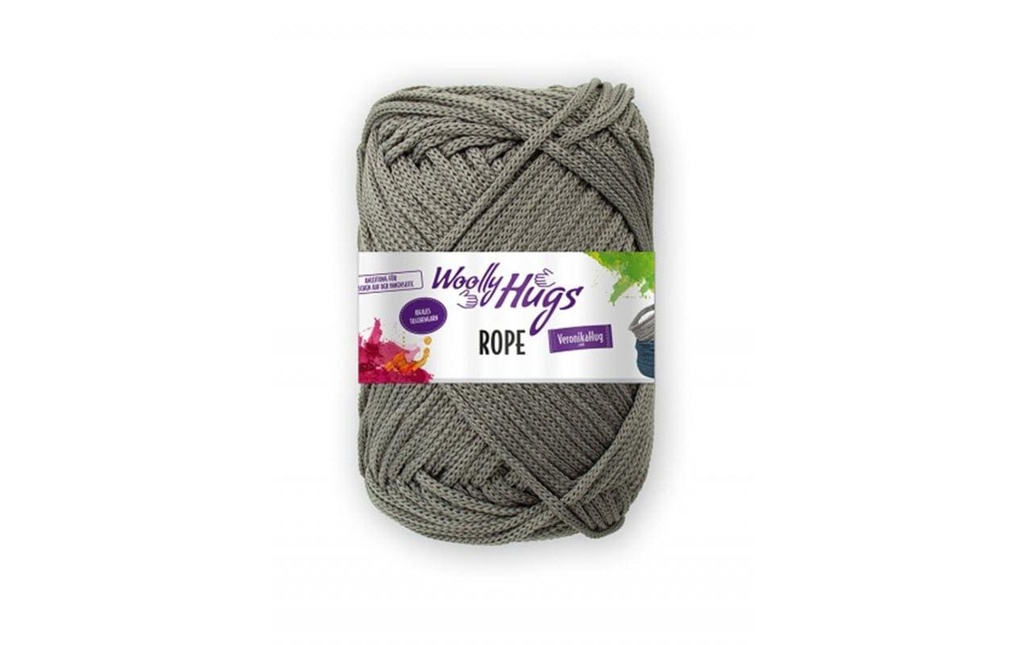 Wolly Hugs Laine Corde à macramé 200 g, Gris foncé