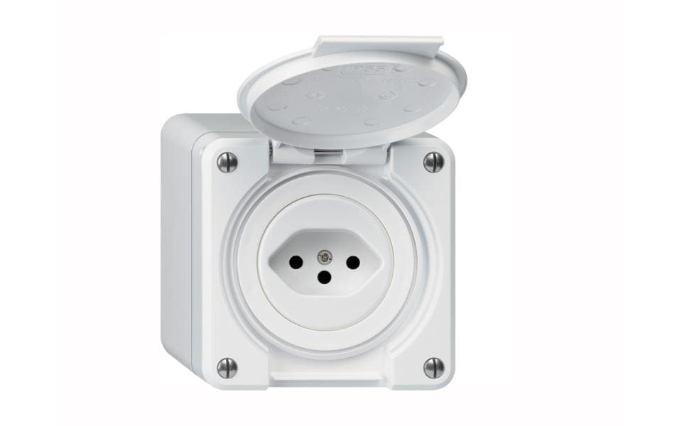 Hager Prises de courant NAP robusto 1xT13 avec clapet