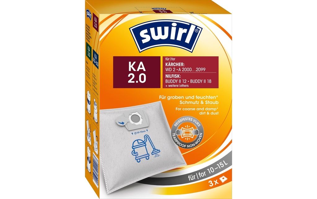 Swirl Sac filtrant pour aspirateur KA 2.0 3 Pièce/s