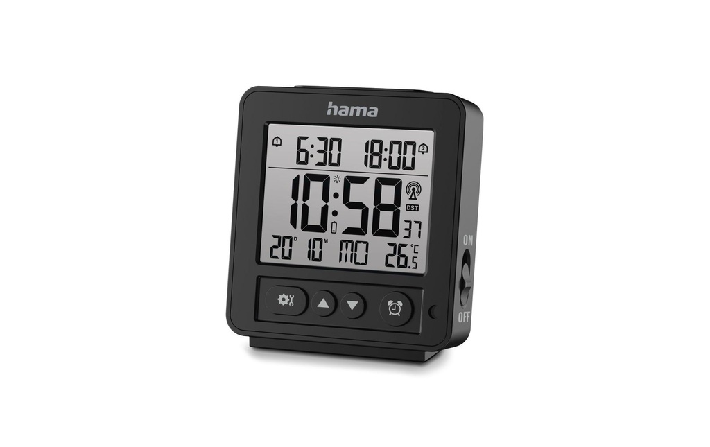 Hama Réveil radio-piloté Rhodos Noir