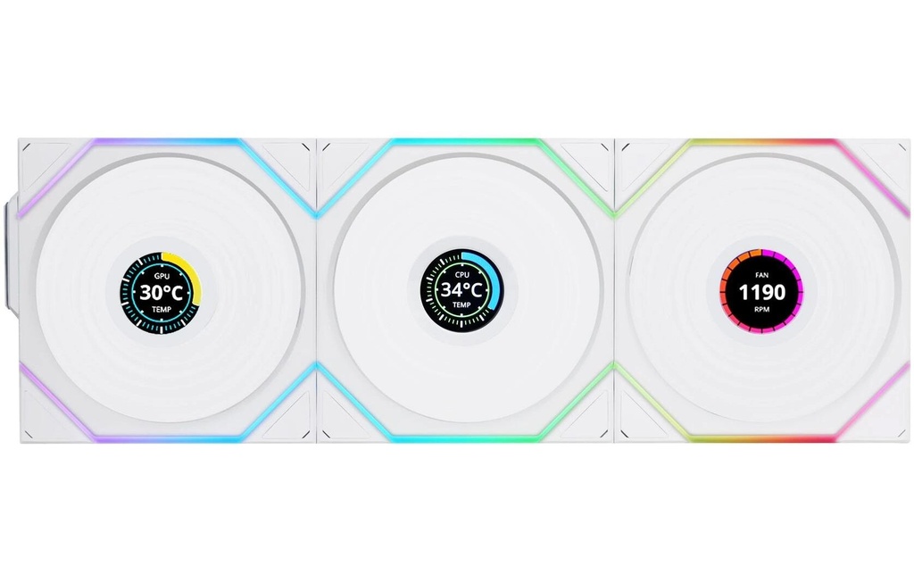 Lian Li Uni Fan TL LCD Wireless Reverse Pack de 3,contrôleur inclus