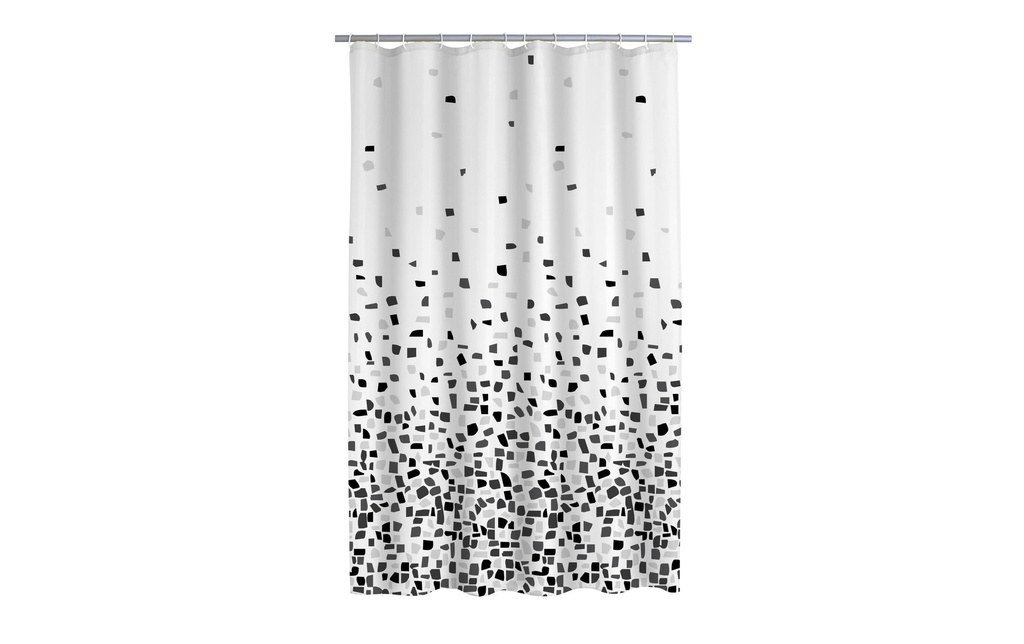 Ridder Rideau de douche Zelda 180 x 200 cm, Noir/Blanc