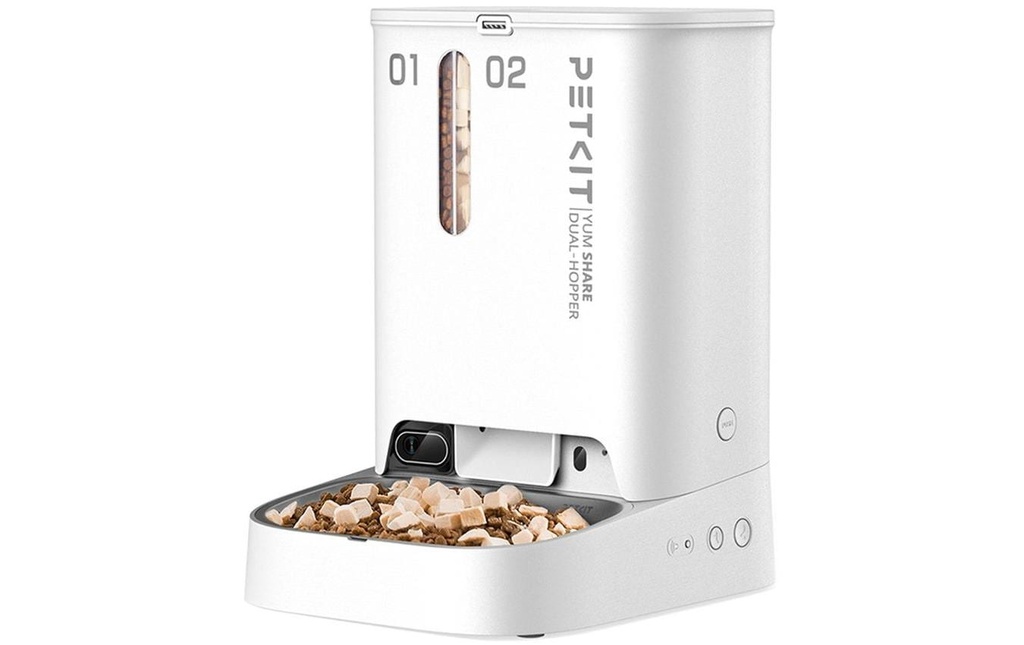PETKIT Distributeur automatique de nourriture YumShare Dual, 2 l + 3 l, Blanc