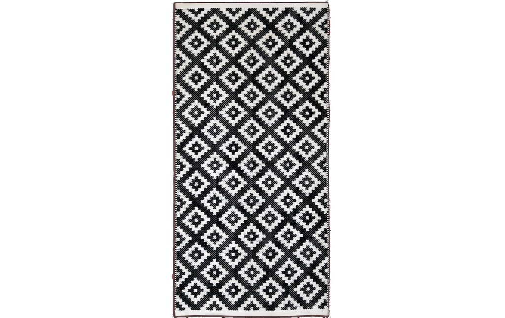 CHALET Tapis Corner 140 cm x 70 cm, Noir/Blanc
