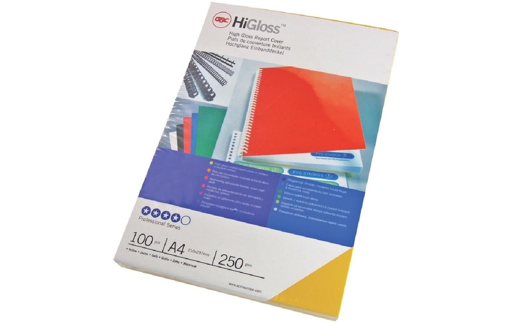 [235200002] GBC Couverture HiGloss rouge (100 pces)