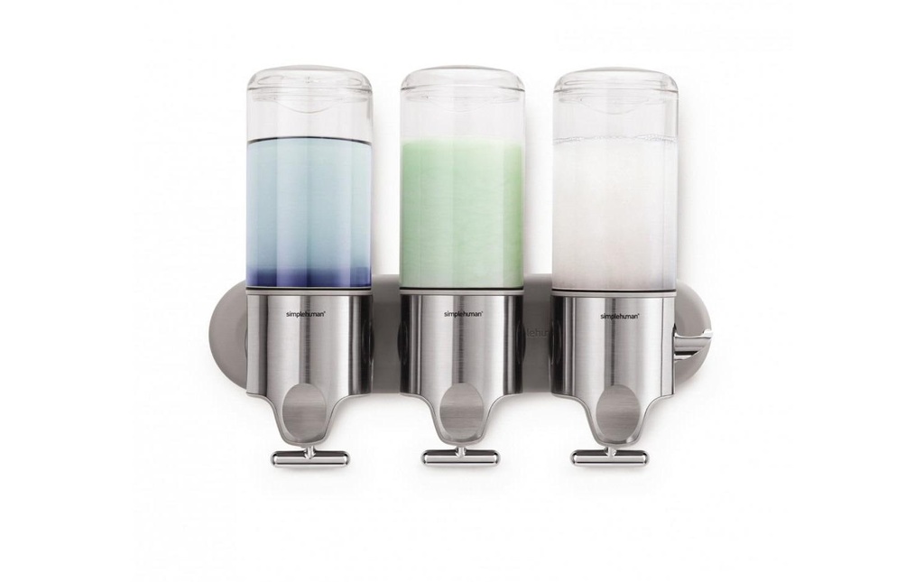 Simplehuman Triple distributeur 444 ml, Argenté/Transparent