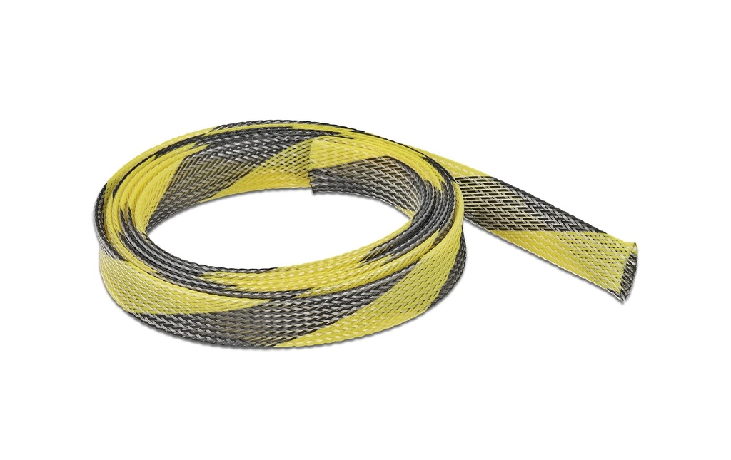 Delock Gaine de câble extensible, 2m x 19 mm Noir Jaune